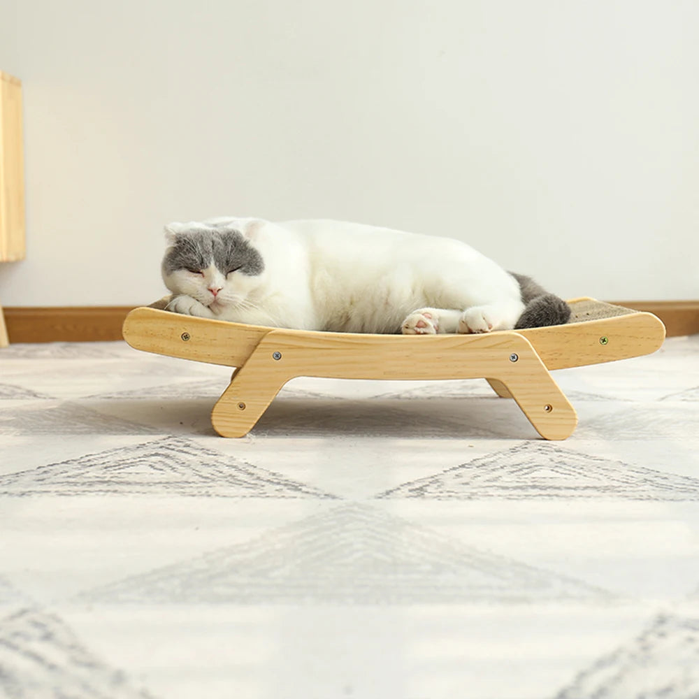 Detachable 3 in 1 wooden frame cat scratching board wear-resistant integrated vertical multi-model cat bed cat claw grinding toy
