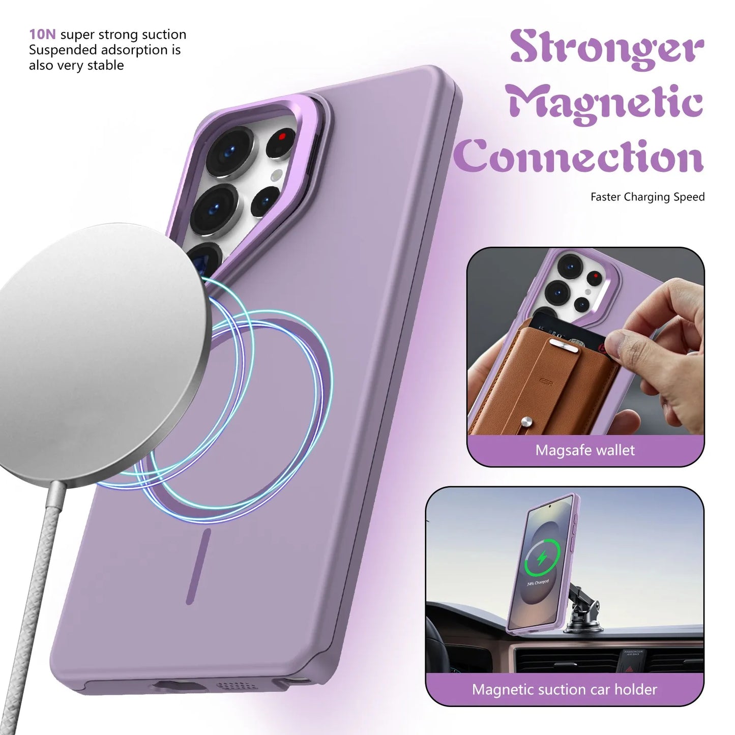 New Matte For Magsafe Magnetic Case For Samsung Galaxy S26 S25 S24 S23 S22 Ultra Plus S25FE S24FE S25Edge With Kickstand Cover