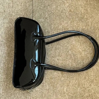 JIAERDI Red Underarm Bag Purse Women High Street Hot Girls Patent Leather Casual Handbag Female Vintage Bowling Bag Aesthetic