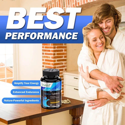 Ashwagandha Capsules Men's Test Booster - Stamina, Endurance, & Strength - 60 Caplets