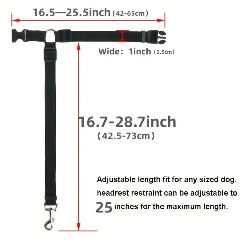 Pet Dog and Cat Seat Belt Car Headrest Restraint Adjustable Safety Rope Car Seat Belt Dog Accessories for Small Dogs (1Pc)
