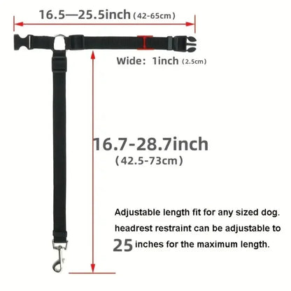 Pet Dog and Cat Seat Belt Car Headrest Restraint Adjustable Safety Rope Car Seat Belt Dog Accessories for Small Dogs (1Pc)