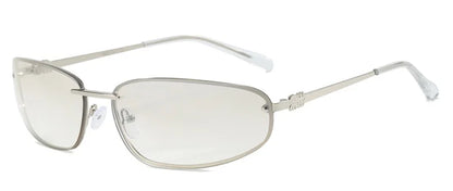 New Y2K Sunglasses For Women High Quality Oval Fashion Luxury Brand Rimless Glasses Trendy Woman Alloy Ladies Shades Eyewear