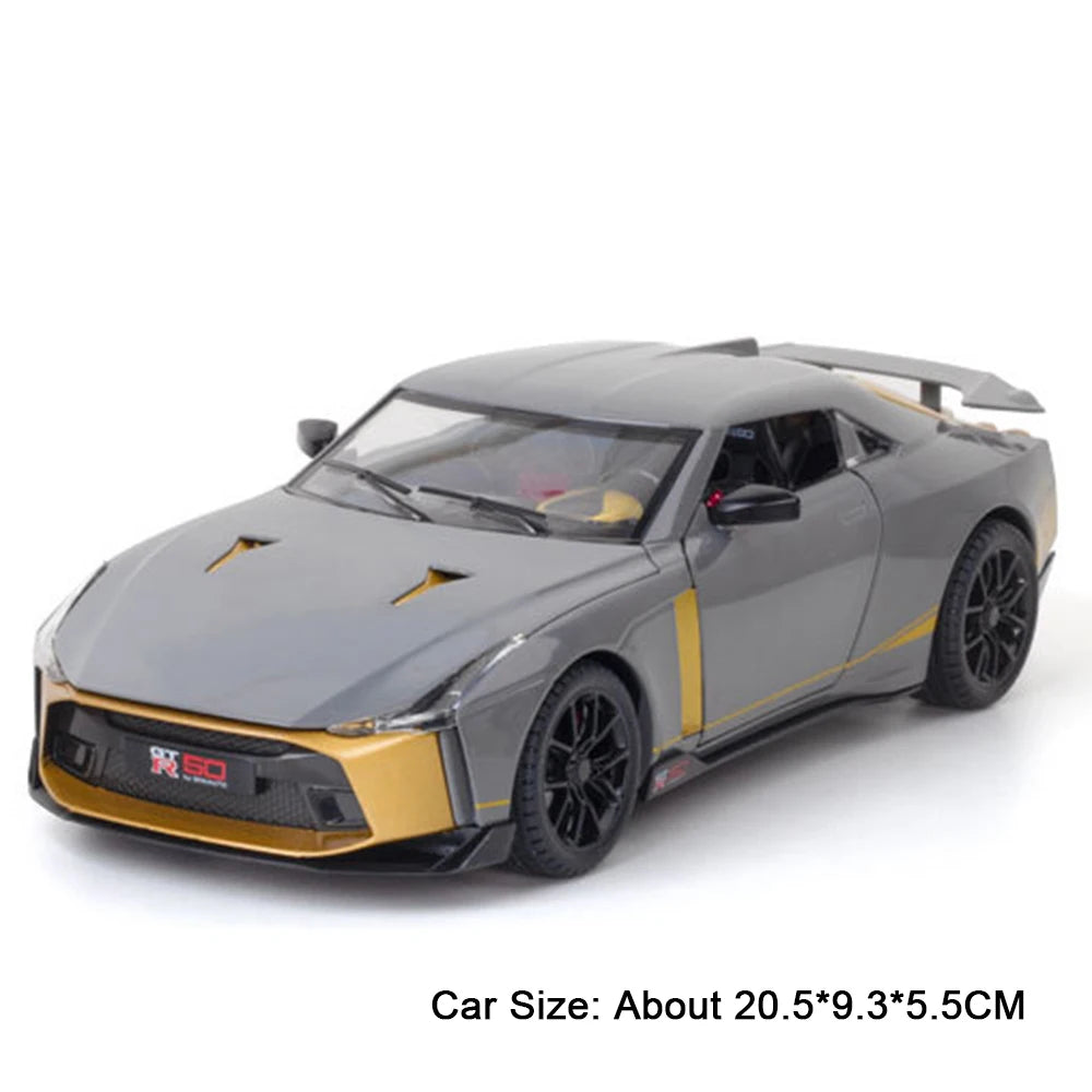 Valkyrie GT-R50 Sports 1:24 Car Model Toy Diecast Alloy Doors Opened Sound Light Supercar Collectible Ornaments Toy Gifts
