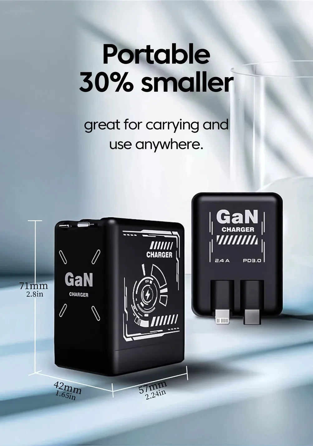 120W GaN Fast Charger With Retractable Type-C Cable Portable PD Mobile Phone Adapter For iPhone 17 16 Pro Samsung Xiaomi Huawei