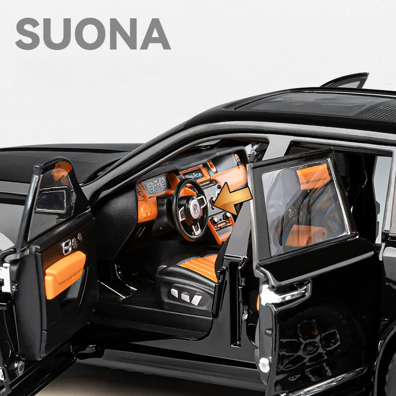 Rolls Royce 1:20 SUV Cullinan Alloy Luxy Car Model Diecast Metal Vehicles Car Model Simulation Sound and Light Gift