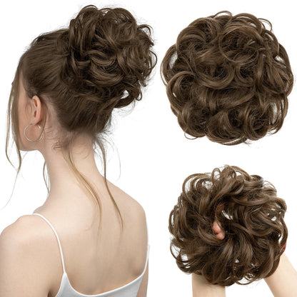 Synthetic Messy Hair Bun Extensions Big Curly Elastic Hair Scrunchies Hairpieces Chignon Donut Updo Hair Pieces for Women