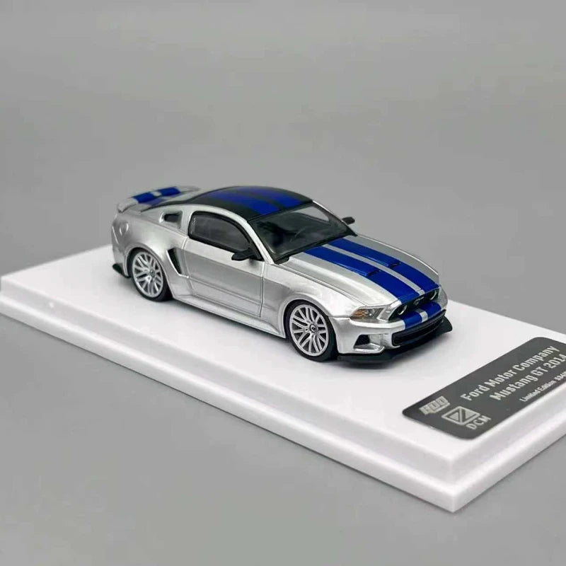 GDO & DCM 1:64 Ford Mustang GT NFS Silver Blue Need for Speed Movie Edition Alloy Car Model