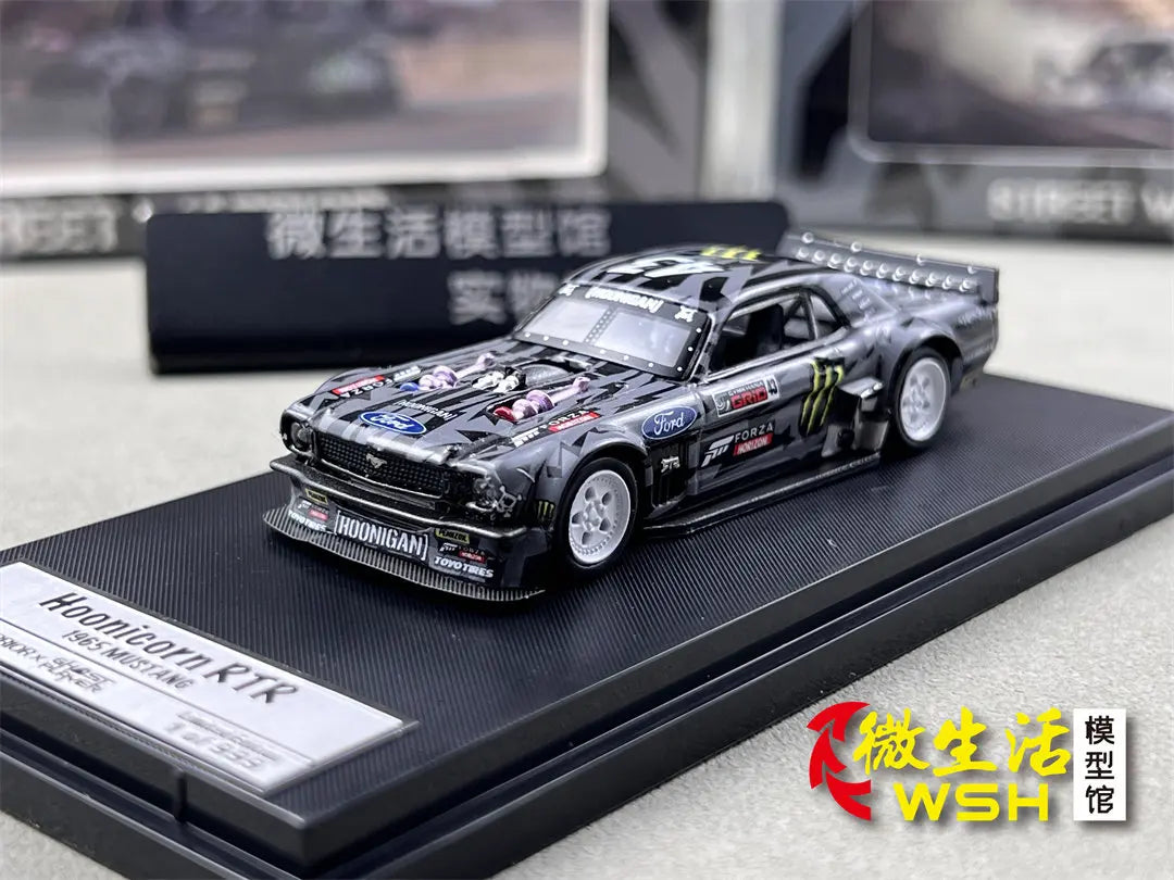SW 1:64 Ford Mustang Hoonicorn RTR KamaZ Modified Trailer Simulation Static Alloy Car Model Gift Toy.