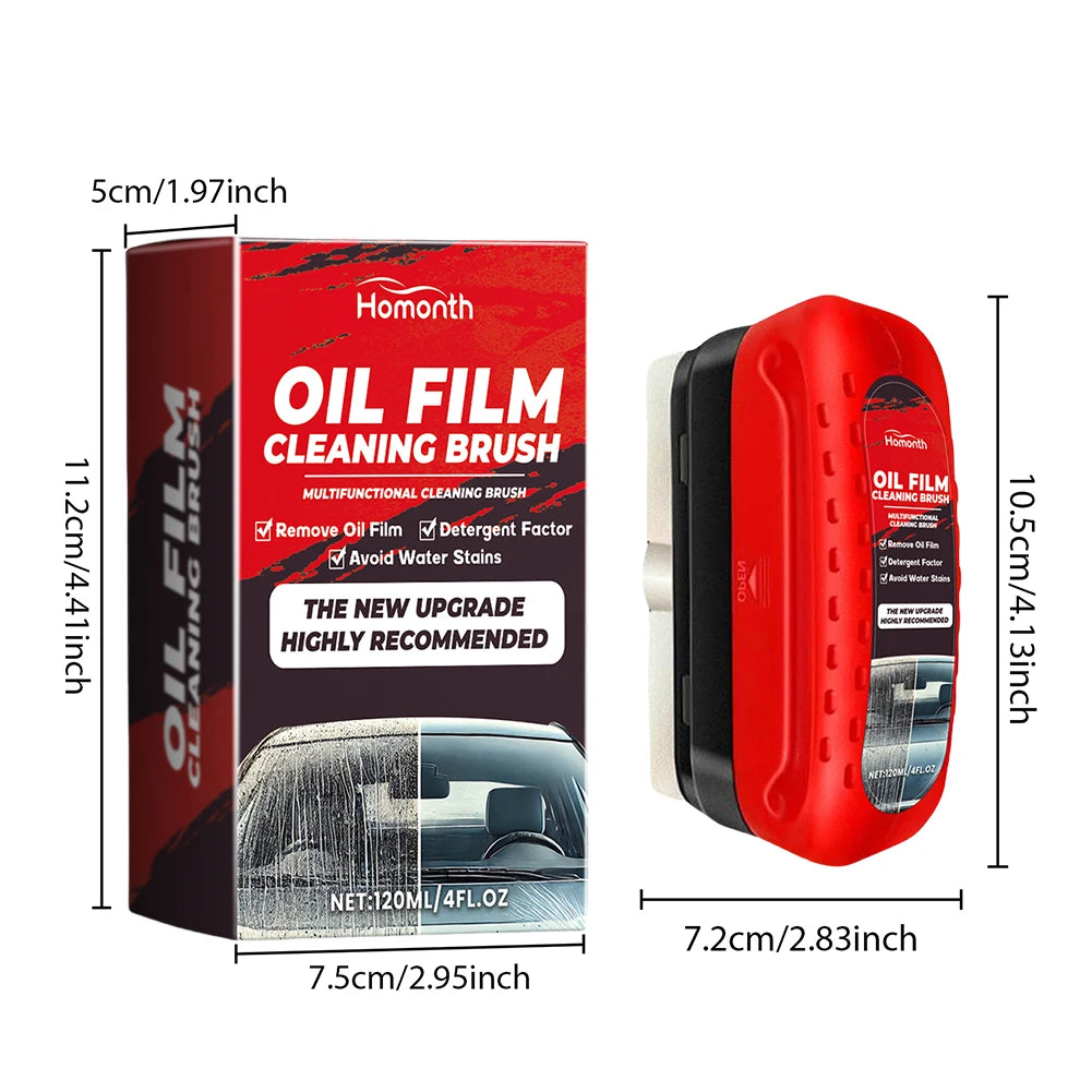 F1204 Car Windshield Oil Film Remover, Windshield Refurbisher, Stain Remover And Cleaning Brush