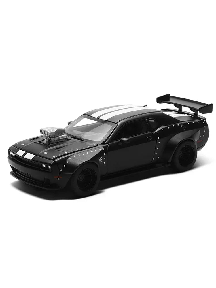 CCA 1:36 Dodge Challenger Alloy DIY Race Car - Detachable & Customizable Parts, Buildable Model Kit for Collectors