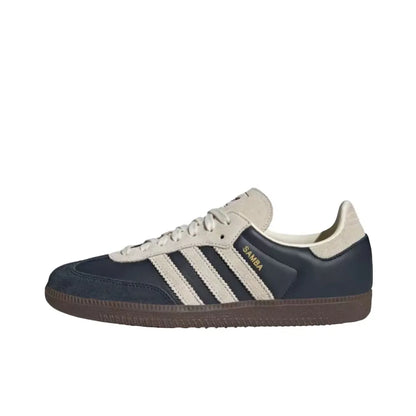 adidas Originals SAMBA OG Soft upper for comfortable feel Low-top skate shoes Unisex style Black, white, gray B75806