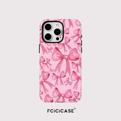 Luxury For Magesafe Magnetic Wireless Charging Case For iPhone 11 12 13 14 15 16 Pro Max Plus Shockproof Lovely Pink Bow Cover
