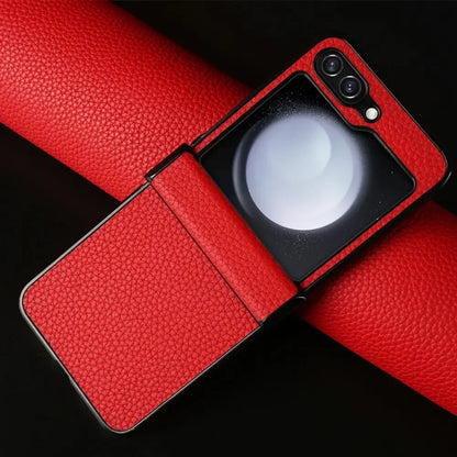 Luxury Hand Crafted Genuine Leather Case For Samsung Galaxy Z flip5 Phone Cover Galaxy Z Flip 3 flip4  Back Shell Coque Capa
