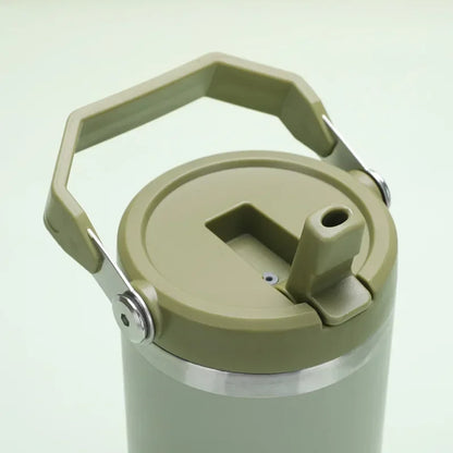Vacuum Tumbler with Lid Stainless Steel Portable Water Bottle with Dazzling Handle Insulated Tumbler Tote Handle 20/30oZ