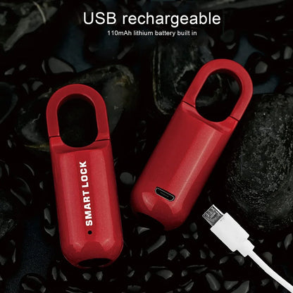 Smart Fingerprint Padlock for Locker Small Rechargeable Fingerprint Lock Keyless Biometric Thumbprint Padlock Locker Suitcase Luggage  Backpack