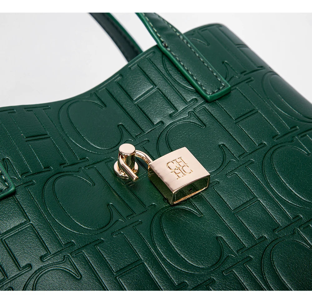 CH Classic Simple Solid Color Women's New Large Capacity Handbag Letter Element Women's Handbag