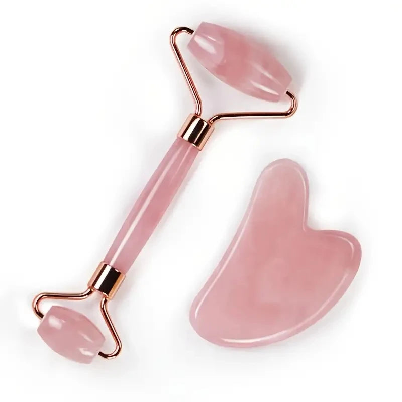 Premium Jade Roller and Gua Sha Set for Facial Beauty - Resin Massager for Face, Eyes, Neck - Reduce Fine Lines and Wrinkles