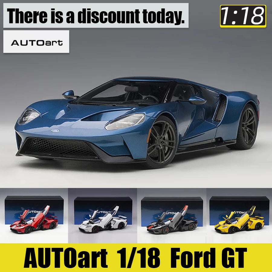 AUTOART 1:18 scale Ford GT ABS material Full Open car model Static Display Holiday gift collection Sports car model
