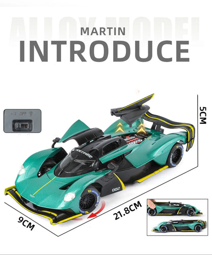 Aston Martin Valkyrie AMR PRO 1:24 Alloy Car Model Sound and Light Pull Back Toy Collectibles Gift