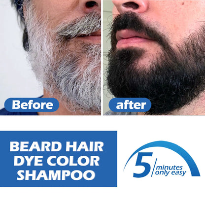 Natural Beard Dye Shampoo Permanent Repair White Grey Hair Removal Instant Mustache Dying Blacking Fast Beard Coloring for Men