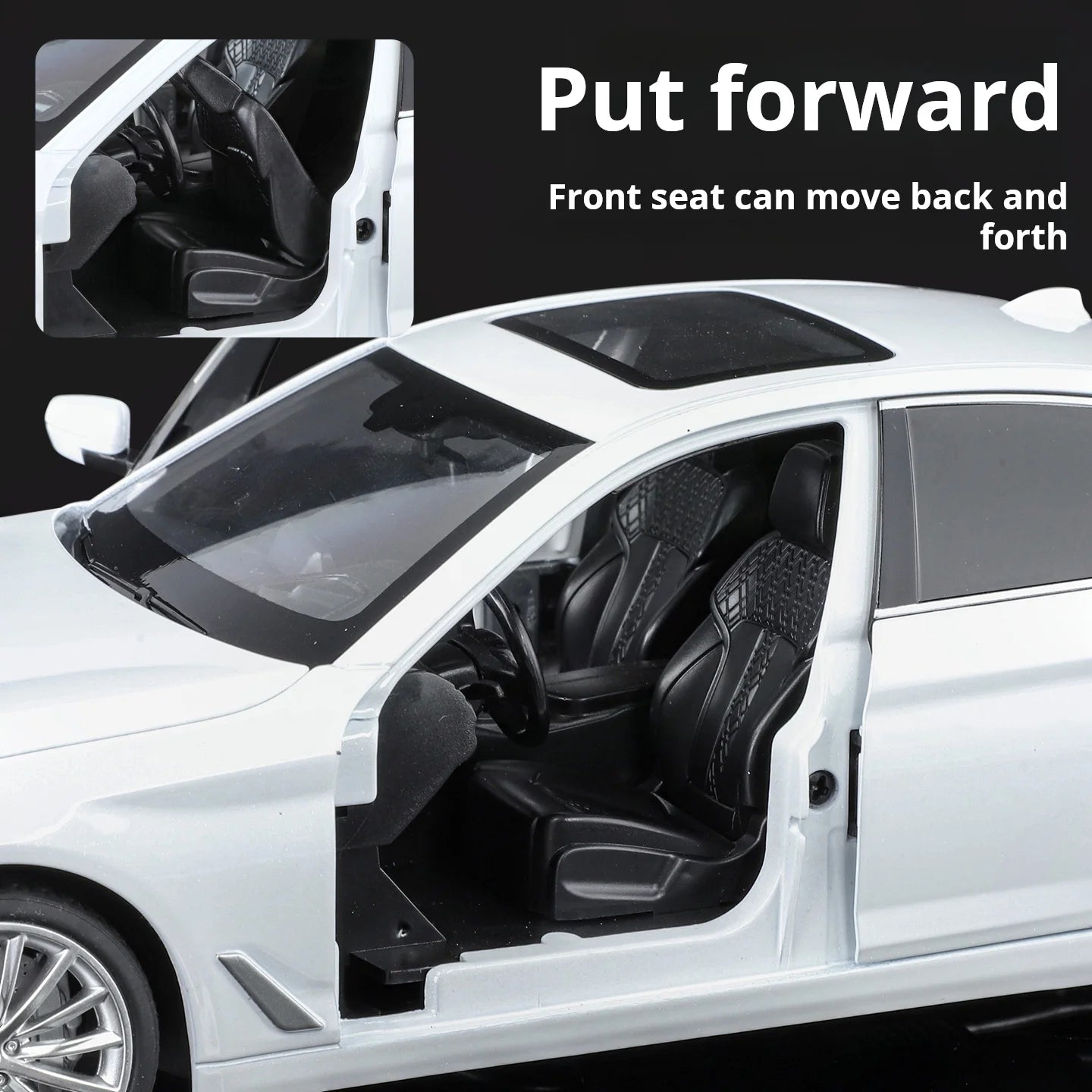 BMW 530 1:24 Scale Diecast car Model Toy with Sound & Light Pull Back Gift collectible ornaments