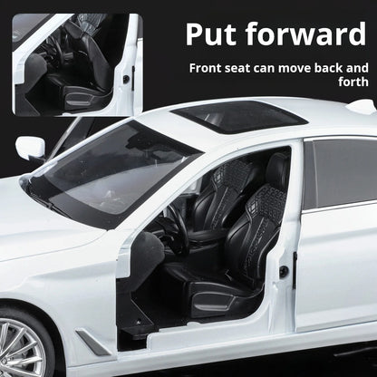 BMW 530 1:24 Scale Diecast car Model Toy with Sound & Light Pull Back Gift collectible ornaments