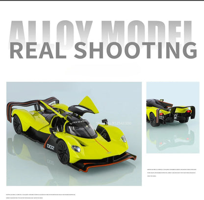 Valkyrie GT-R50 Sports 1:24 Car Model Toy Diecast Alloy Doors Opened Sound Light Supercar Collectible Ornaments Toy Gifts