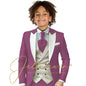 Kids Formal Wedding Suit Ivory Vest Photography Dress Flower Boy Tuxedo Suit