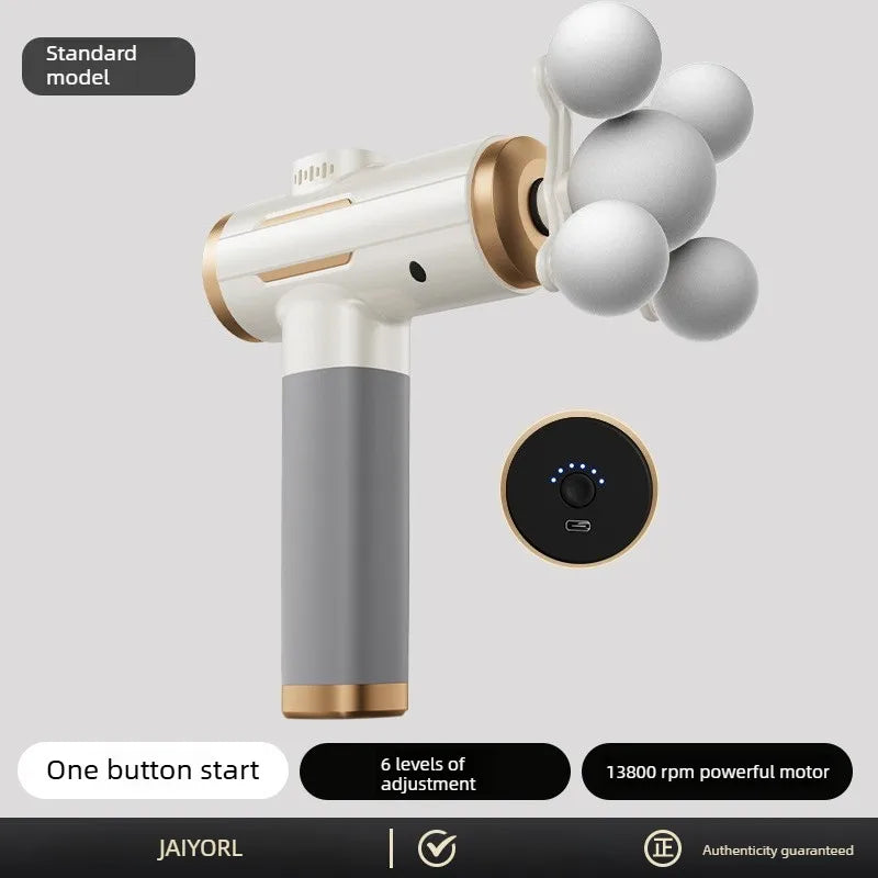 Professional Five-head Fascia Gun Massage For Shoulder and Neck Muscle Relaxation Full Body Waist Back Silent Massage Gun