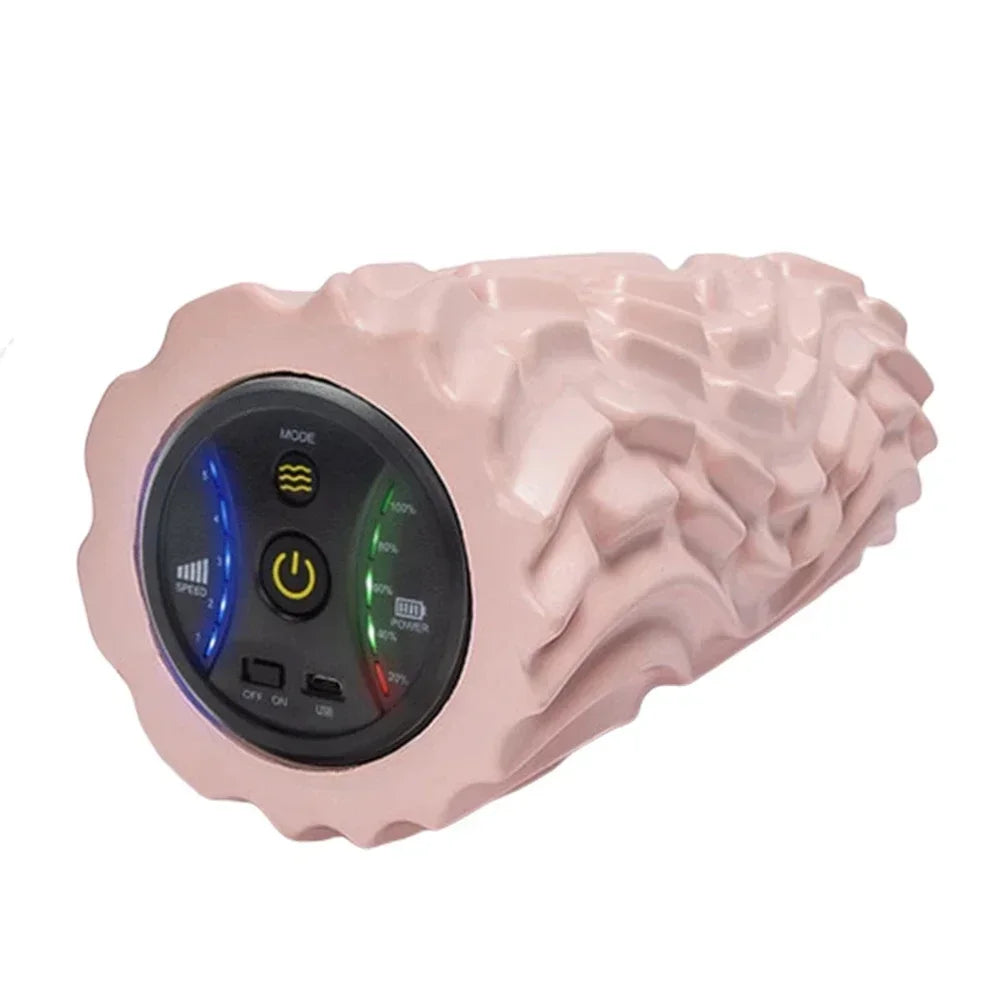 Foam Shaft Vibration Massage Roller – 5 Speeds Deep Tissue Muscle Relaxation