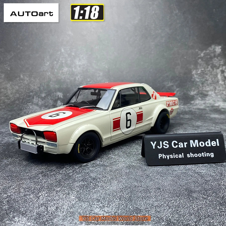 AUTOART Diecast car model 1/18 Nissan skyline GT-R 6#（RACING) 1971 Static display car models