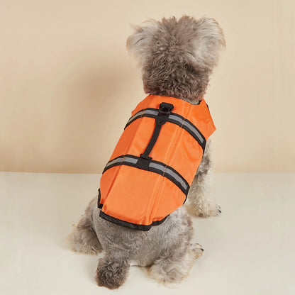 Dog Life Jacket Reflective Adjustable Summer Large Dogs Swimwear Safety Vest Surfing Sailboat Enhanced Buoyancy Pet Life Jacket
