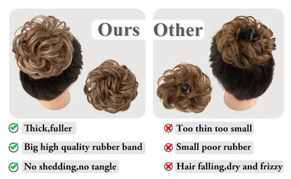 Synthetic Messy Hair Bun Extensions Big Curly Elastic Hair Scrunchies Hairpieces Chignon Donut Updo Hair Pieces for Women