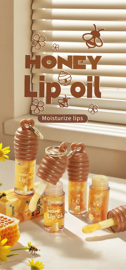 SAM SUGAR 2-Color Honey Essence Lip Oil Long-Lasting Moisture, Reduces Lip Lines Transparent Hydrating Lip Gloss
