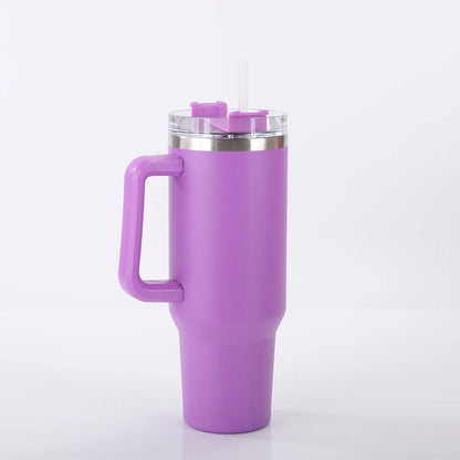Personalized 40oz Customized Thermos Cups/Handle & Straw - Custom Name/Photo Insulated Stainless Steel Cup