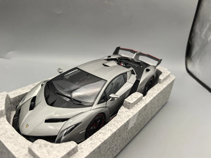 Autoart 1:18 VENENO Gray Simulation Limited Edition All Open Alloy Metal Static Car Model Toy Gift