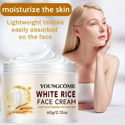 YOUNGCOME Rice washing water moisturizin g face cream, suitable for dry and rough skin, Improves the texture of skin