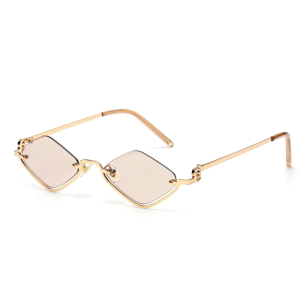 Small Frame Hexagon Sunglasses Women 2026 Luxury Brand Metal Rimless Rhombus Sun Glasses For Female Retro Polygon Eyewear UV400