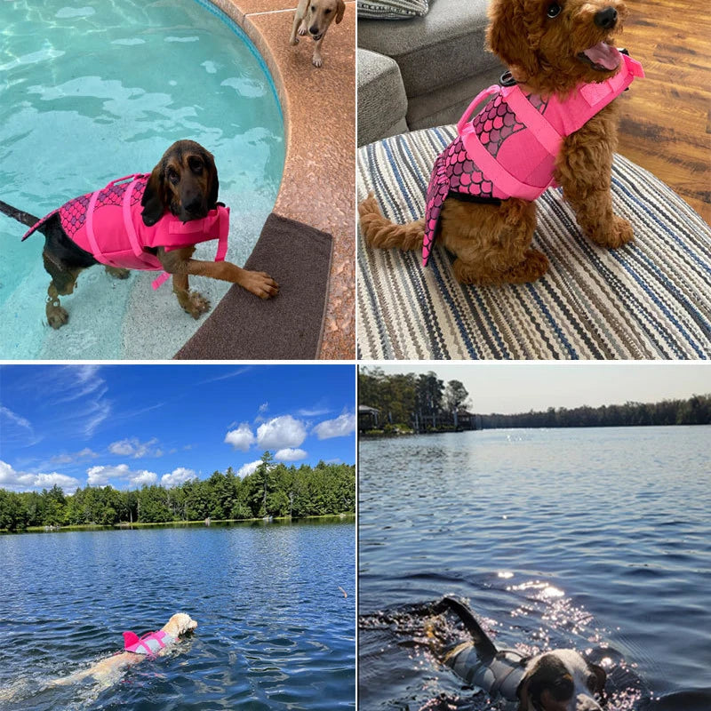 Pet Dog Life Jacket Enhanced Buoyancy Small Dogs Swimming Clothes Safety Vest with Handle for Medium Large Dog Surfing Costume