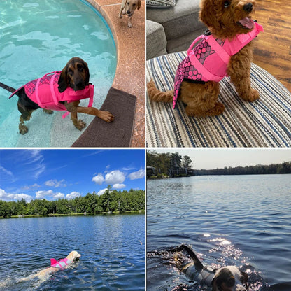 Pet Dog Life Jacket Enhanced Buoyancy Small Dogs Swimming Clothes Safety Vest with Handle for Medium Large Dog Surfing Costume