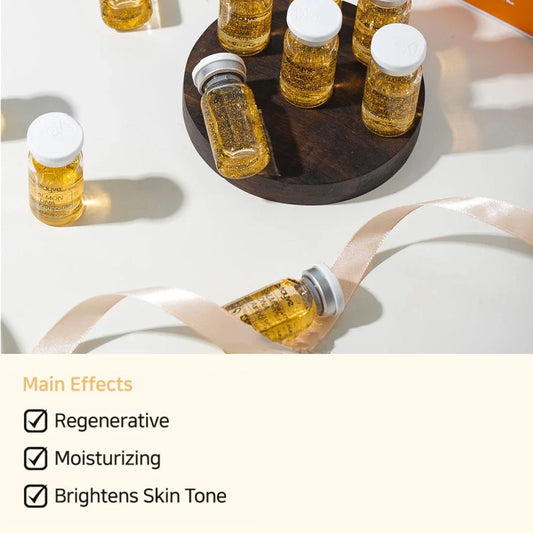 Stayve 8ml Salmon DNA Golden Ampoule Serum Kit Natural Ingredients, Moisturizing, Tender, Lifting, Firming Facial Care Skin