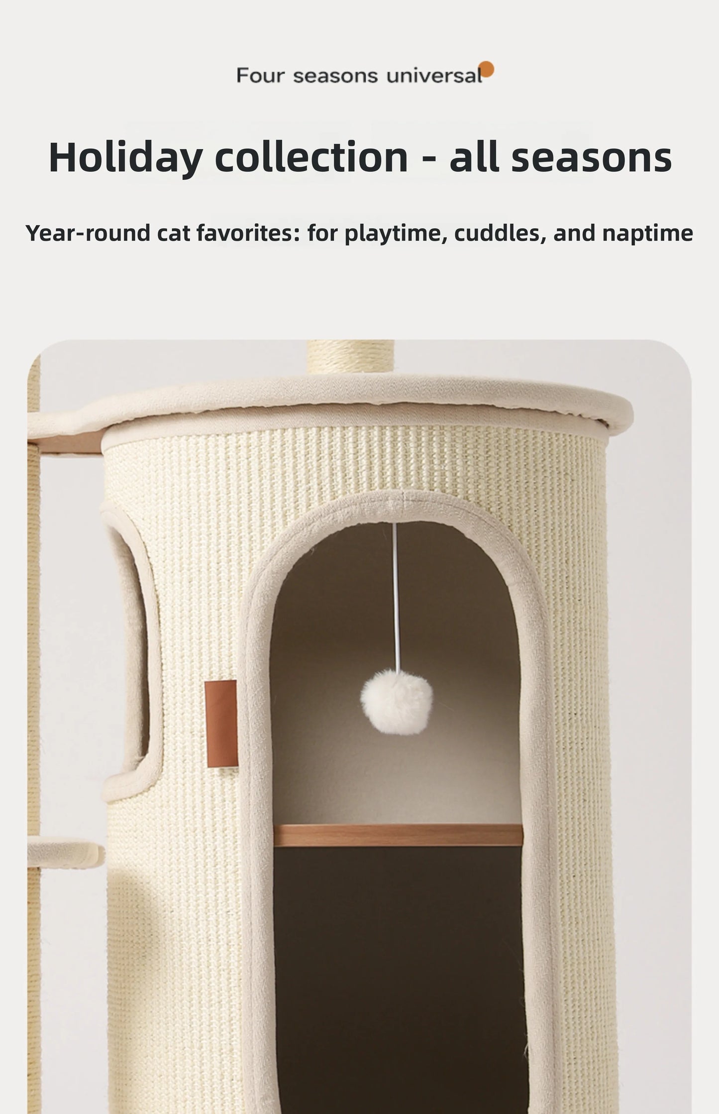 Cat Tree for Small Spaces Multi Level Scratching Post with Cat Condo and Sisal Barrel