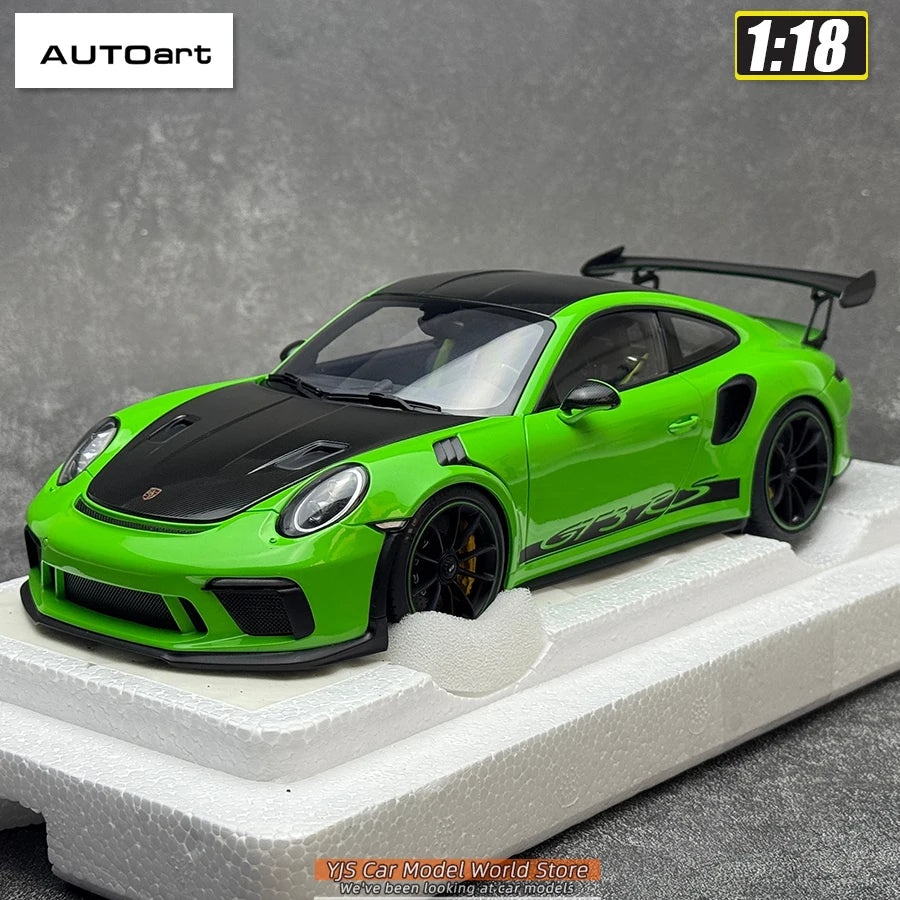 AUTOART 1/18 Scale New Porsche 911 (991.2) GT3 RS Weissach Package Car model Sports car Static collection