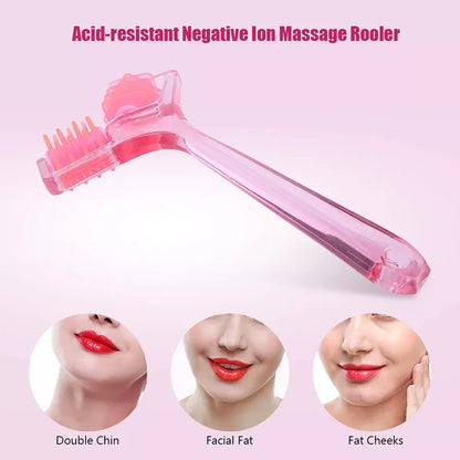 New Pink Roller Massager Facial Massage Face Lifting Body Slimming Muscle Pressure Acupoint Stimulation Body Manual Masssager