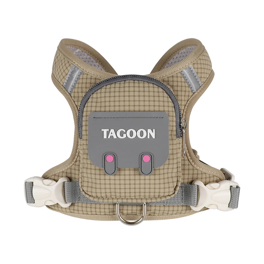 Dog Cat Harness and Leash Set, Reflective Adjustable Pet Vest with Backpack  for Small Medium dogs