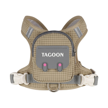 Dog Cat Harness and Leash Set, Reflective Adjustable Pet Vest with Backpack  for Small Medium dogs
