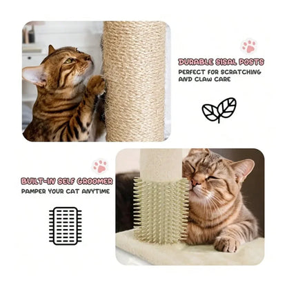 Tree, 60 Inch Cat Tree Tower With 2 Cat Condo, Cat Tower With ching Post, Cat Climbing Tower, Cat Tree For Indoor Cats