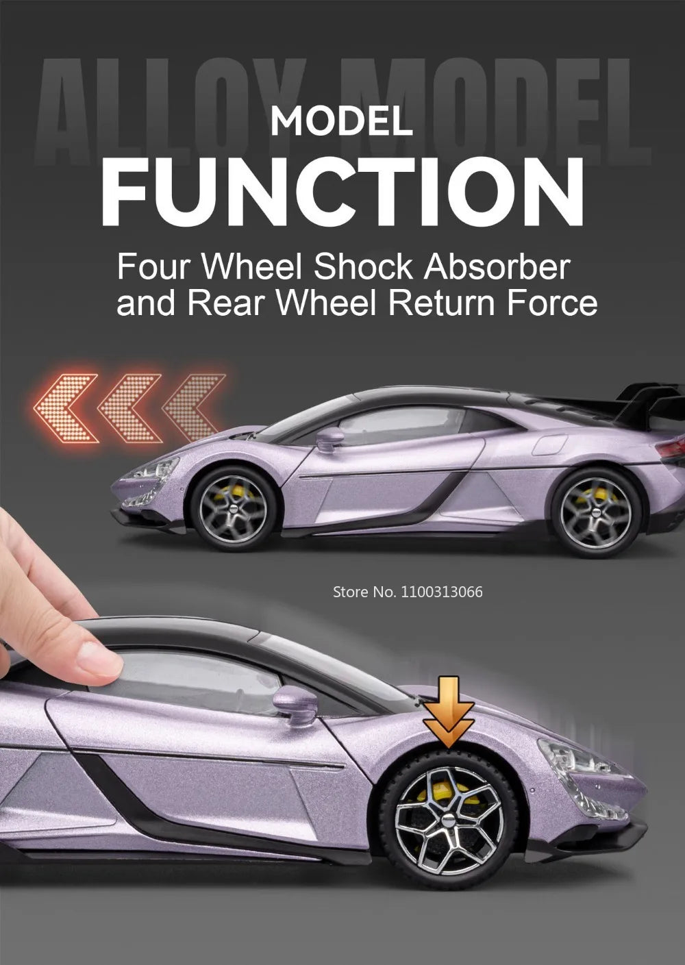 BYD YANGWANG U9 1:24 Cars Miniature Models Toys Wheel Shock Absorption Light Music Supercar