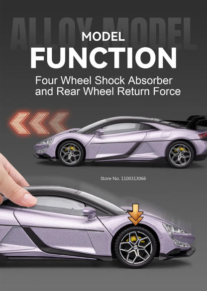 BYD YANGWANG U9 1:24 Cars Miniature Models Toys Wheel Shock Absorption Light Music Supercar